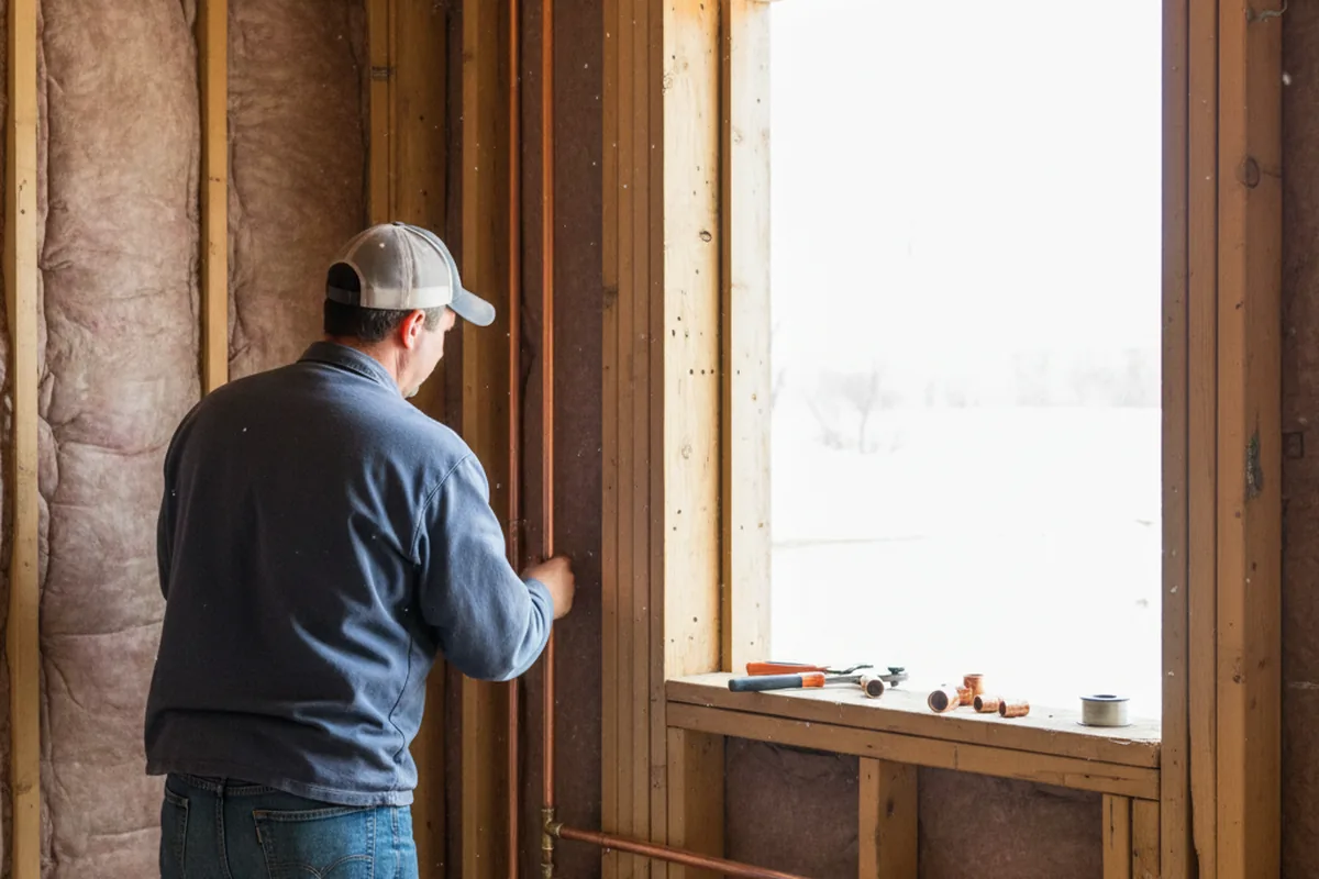 Licensed plumber running new copper supply lines in a Star Junction home